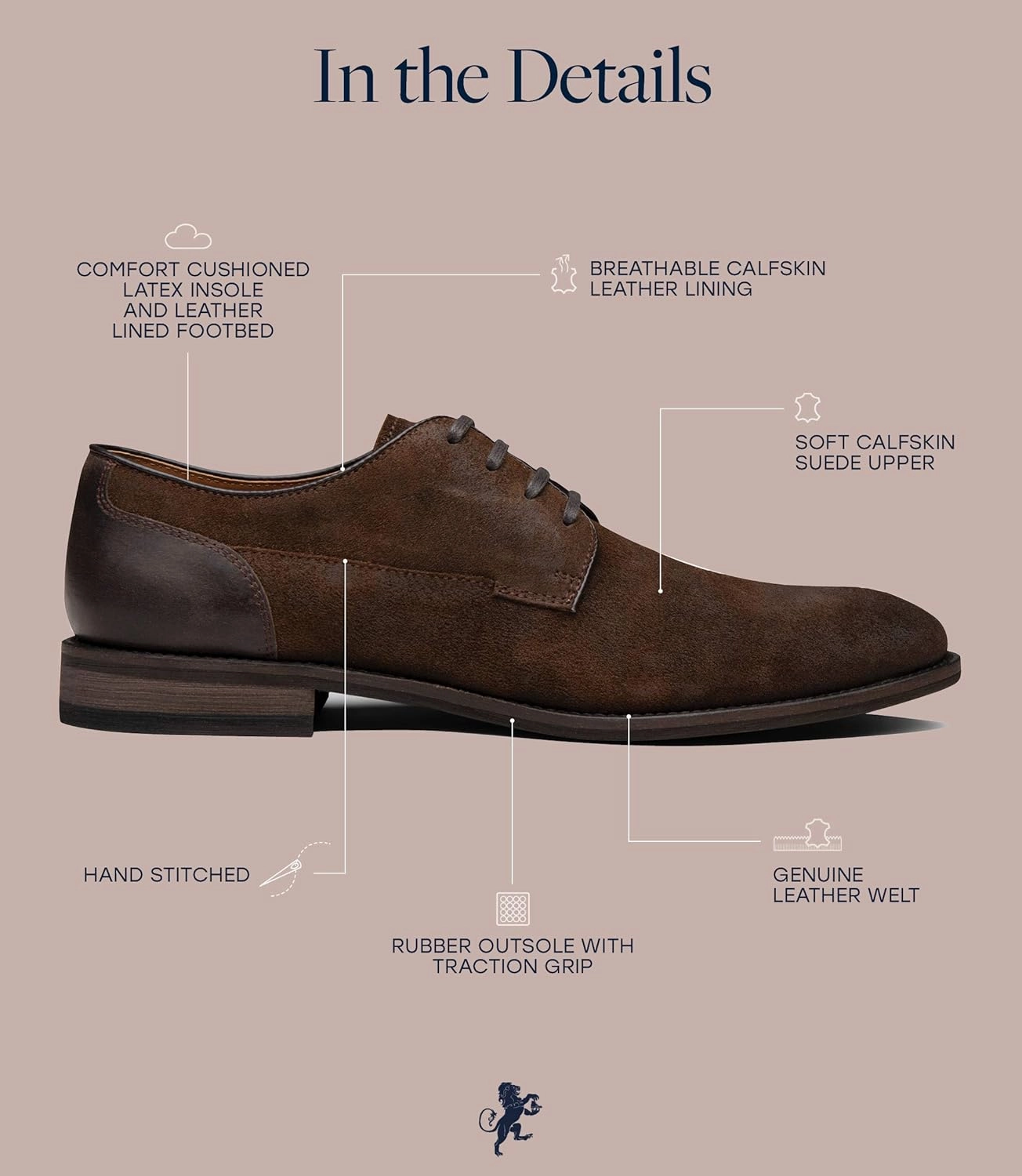 Dunross & Sons Premium Lace-Up Dress Shoes with a Breathable Naturally Leather Lining and Durable Non-Slip Rubber Sole