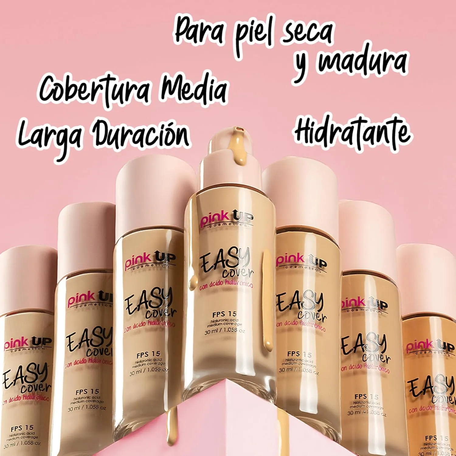 Easy Cover Liquid Makeup| Foundation Make Up| Tinted Moizturizer for face| Liquid Make Up| Medium coverage| Water base| Alcohol free| Model PKEC400