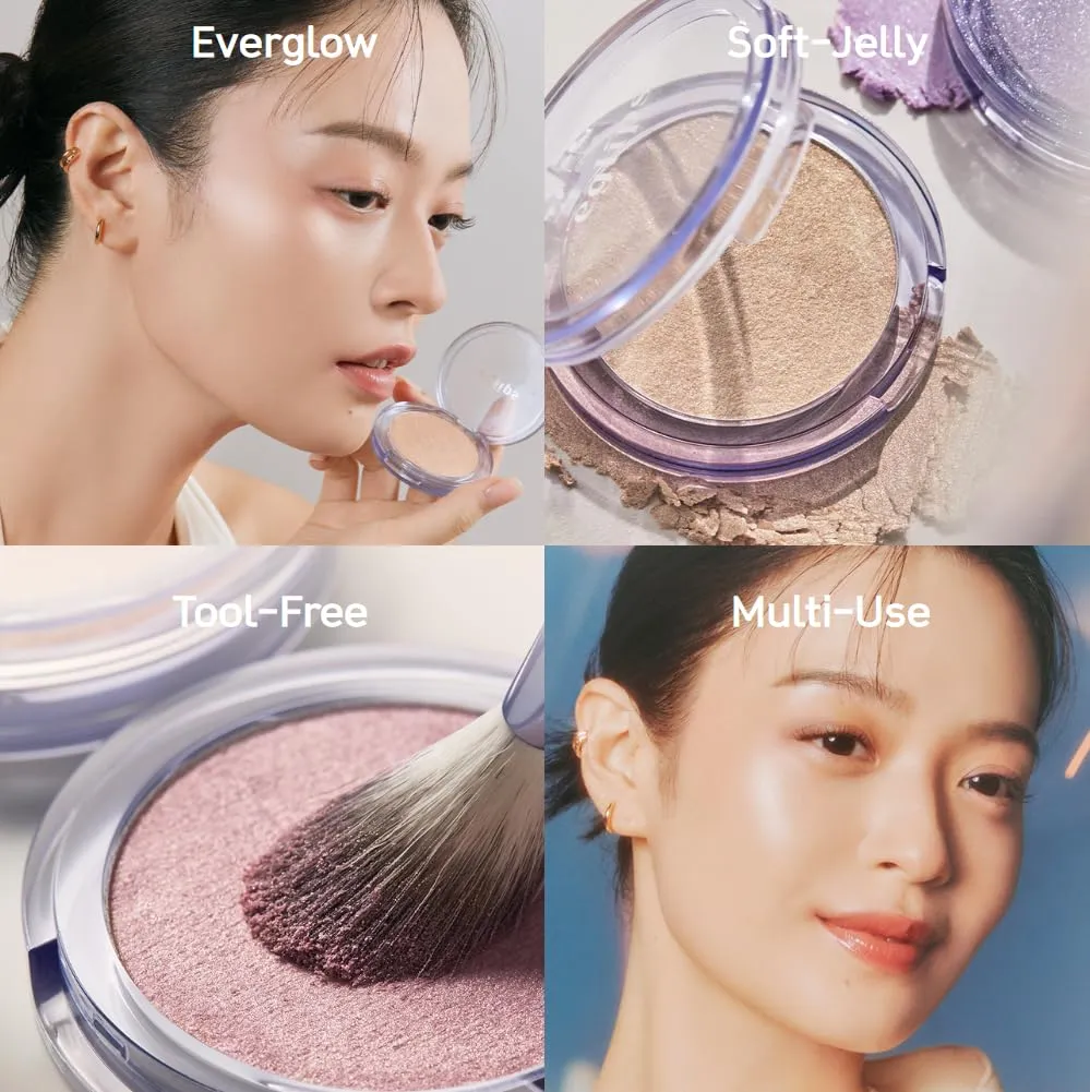 EGLIPS Everglow Highlighter - Radiant Glow Soft Jelly Texture Shimmer Powder Lightweight Longlasting Buildable & Blendable Smooth Silky Finish Daily Korean Face Makeup (03 REFLECTOR, 0..17 oz)