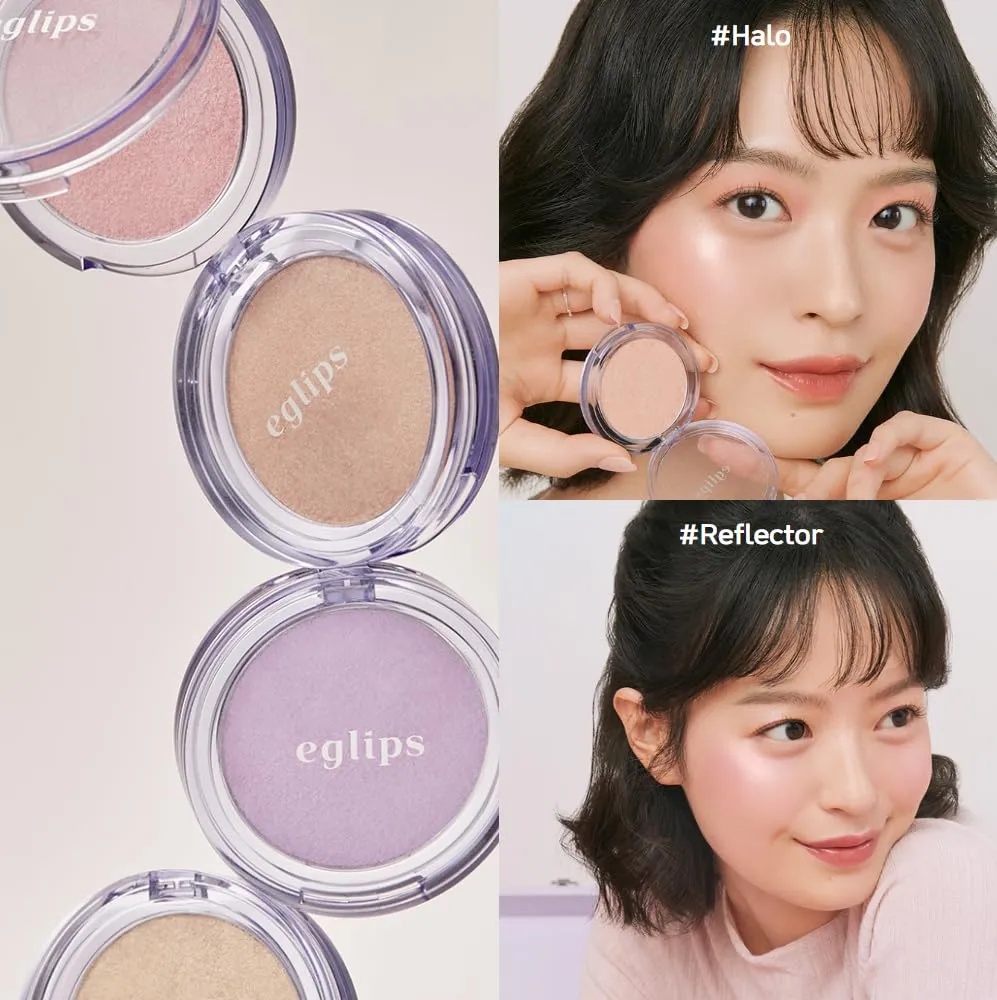 EGLIPS Everglow Highlighter - Radiant Glow Soft Jelly Texture Shimmer Powder Lightweight Longlasting Buildable & Blendable Smooth Silky Finish Daily Korean Face Makeup (03 REFLECTOR, 0..17 oz)