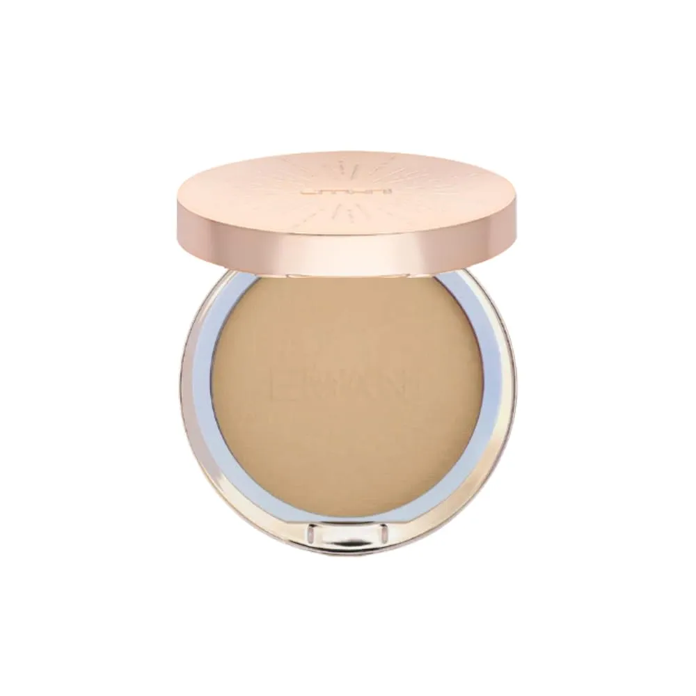 ​Emani​ Flawless Matte Powder Foundation Makeup for Sensitive Skin, Natural Mineral Foundation​ Compact with Buildable Coverage, ​Oil Control, Talc Free, ​Cruelty-Free & Vegan, Deep Golden