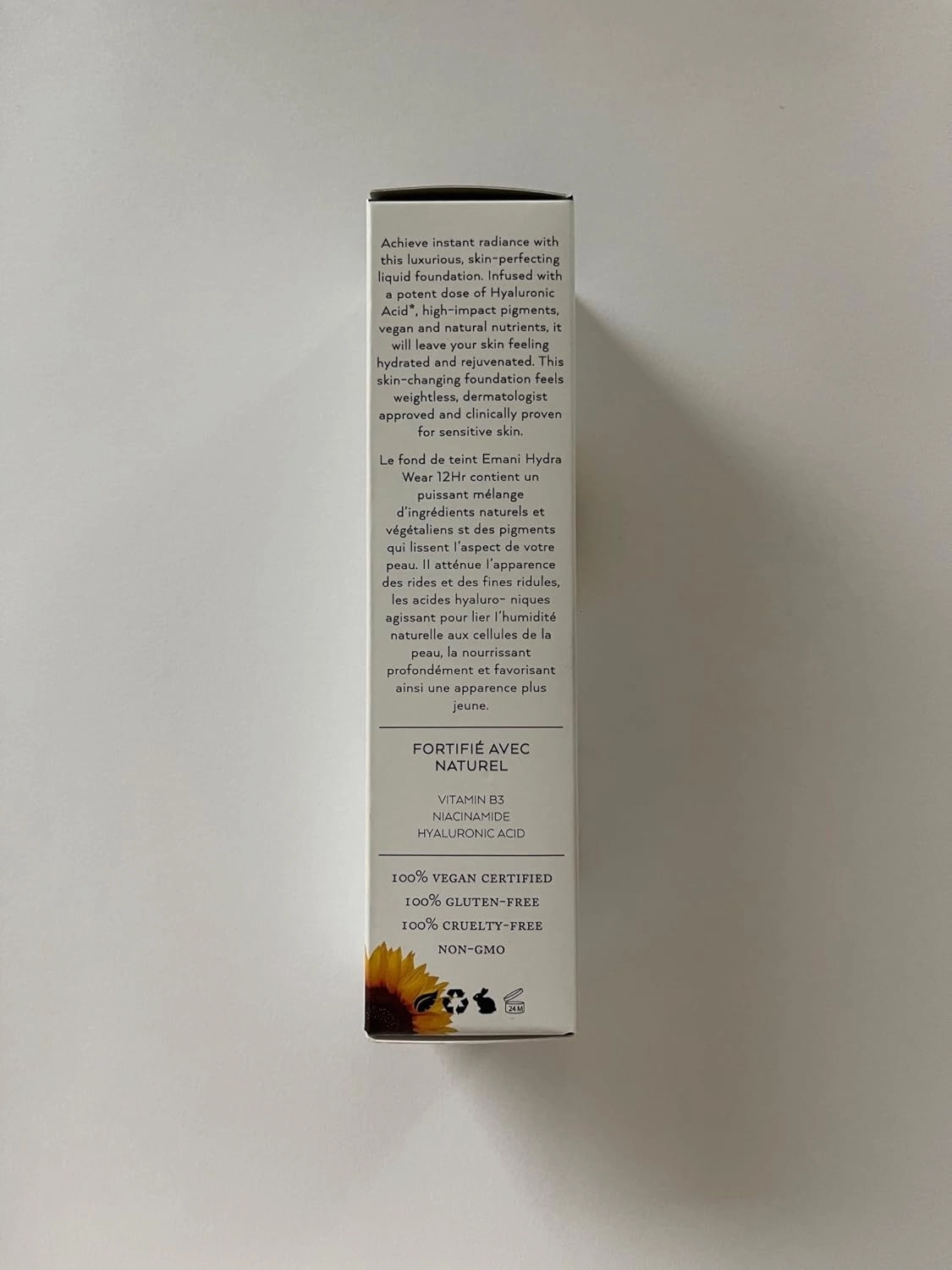 Emani HydraWear Brightening Foundation – Buildable Coverage, Safe for Sensitive Skin – Long-Lasting Hydration, Hyaluronic Acid, Silicone Free, Vegan and Cruelty-Free, Fair