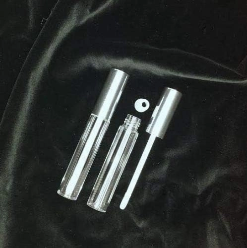 Empty Lipgloss Cases - Clear with Silver Screw on Cap with Attached Brush 8ml (500)