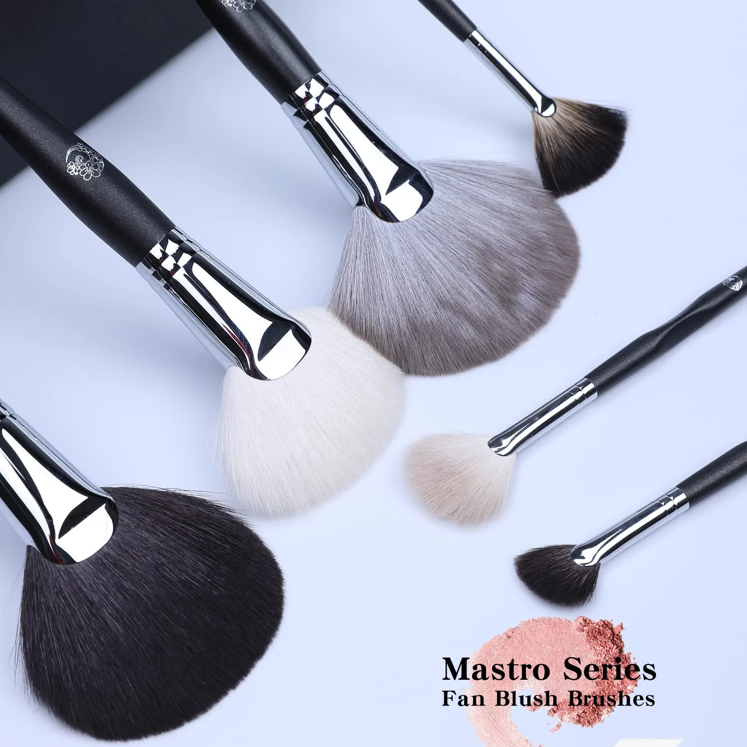 ENERGY Fan Blush Brush Large Face Makeup Brush for Setting Powder Highlighter Blusher Contours Cheekbones Cosmetics Brush Goat Hair M402