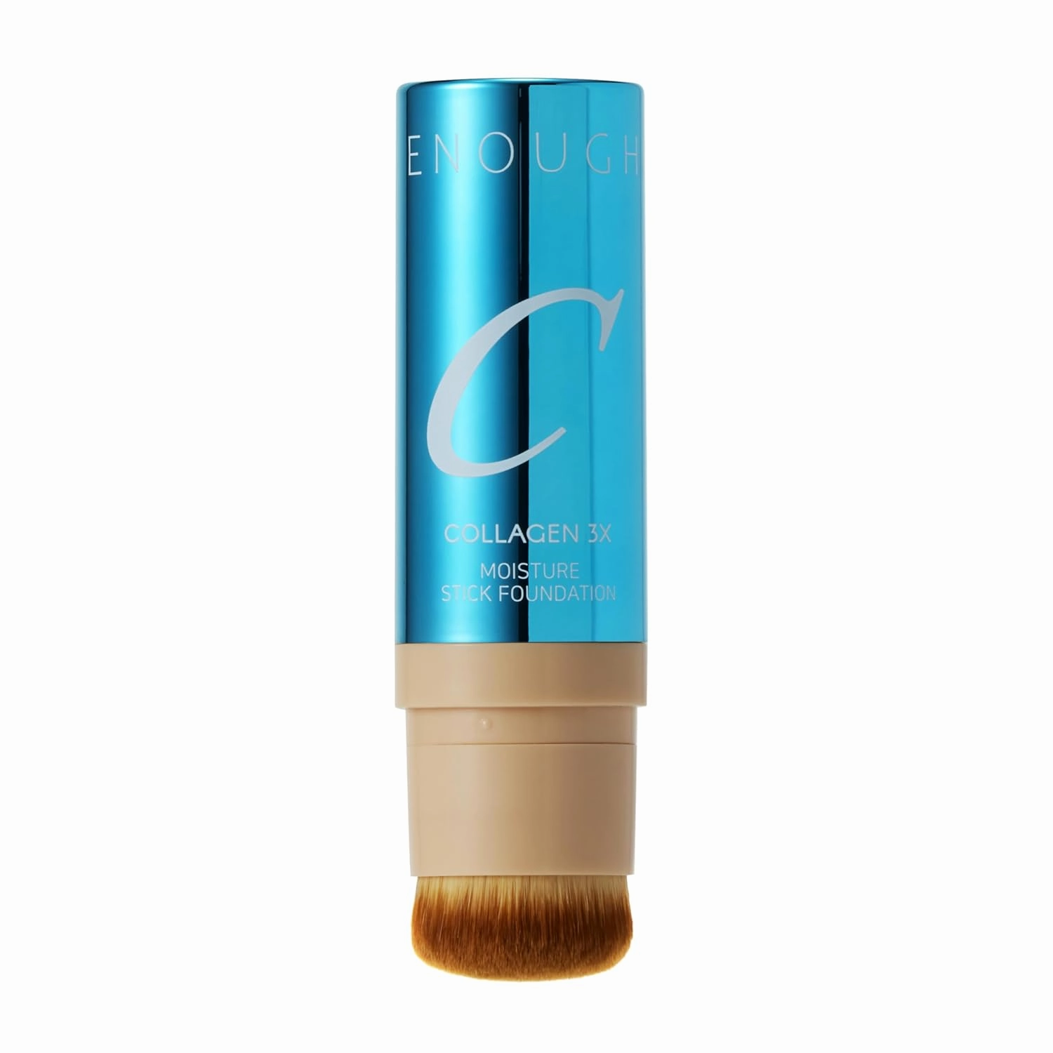 ENOUGH Collagen 3X Moisture Stick Foundation with Brush, Full Coverage Tinted Sunscreen for Face, Long-Lasting Korean Makeup, Perfect Тinted Мoisturizer with SPF 50  (#21N Clear Beige, 0.49 oz / 14g)