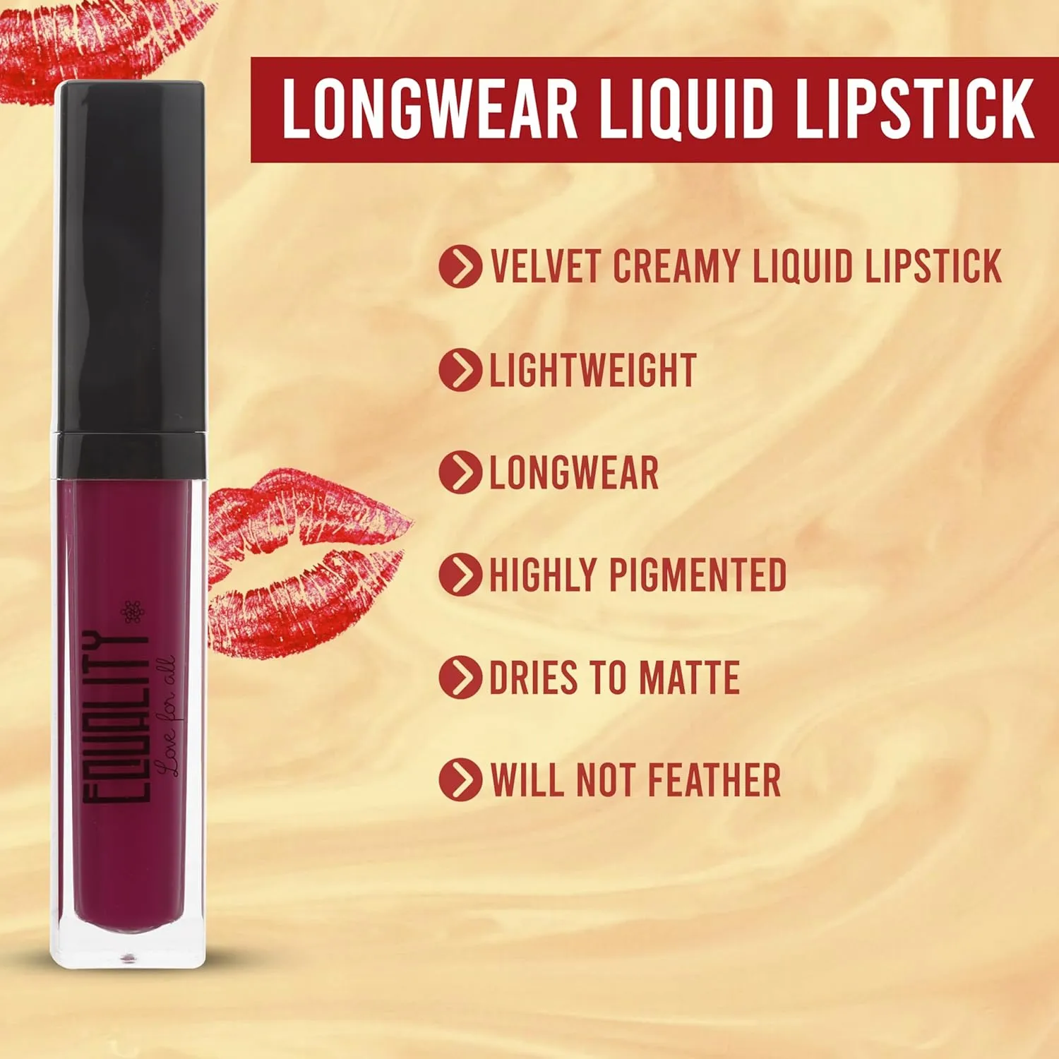 EQUALITY Liquid Velvet Lipstick Longwear ﻿No-Budge, Highly pigmented Lightweight, Dries to Matte Velvet Creamy Liquid Lipcolor Makeup, 6 g, 0.21 oz - Validate