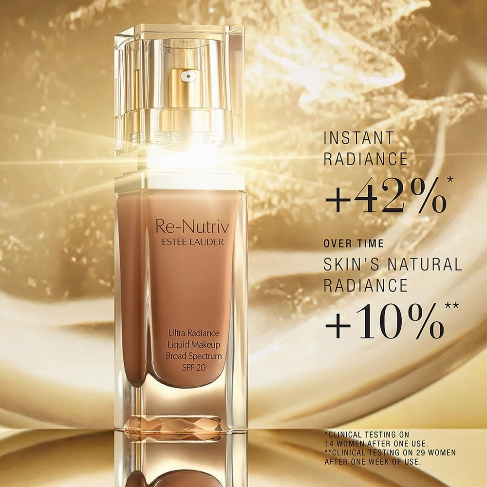 Estée Lauder Re-Nutriv Ultra Radiance Liquid Foundation SPF 20 | Luxurious, Hydrating, Long-Wearing, 1 Fl Oz