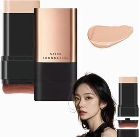 Eternipeace Stick Foundation, Eternipeace 2 in 1 Anti Wrinkle Foundation Stick, Instant Concealing Foundation Stick with Built-in Brush
