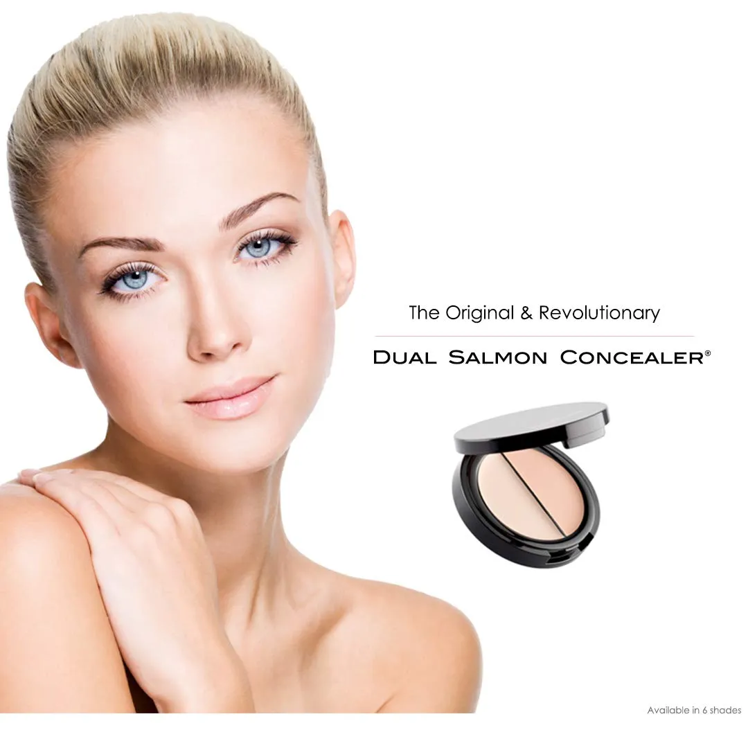 EVE PEARL Dual Salmon Concealer Full Coverage Under Eye Concealer Smooth Skin Treatment Brighten Makeup Hydrate Skincare (Deep)