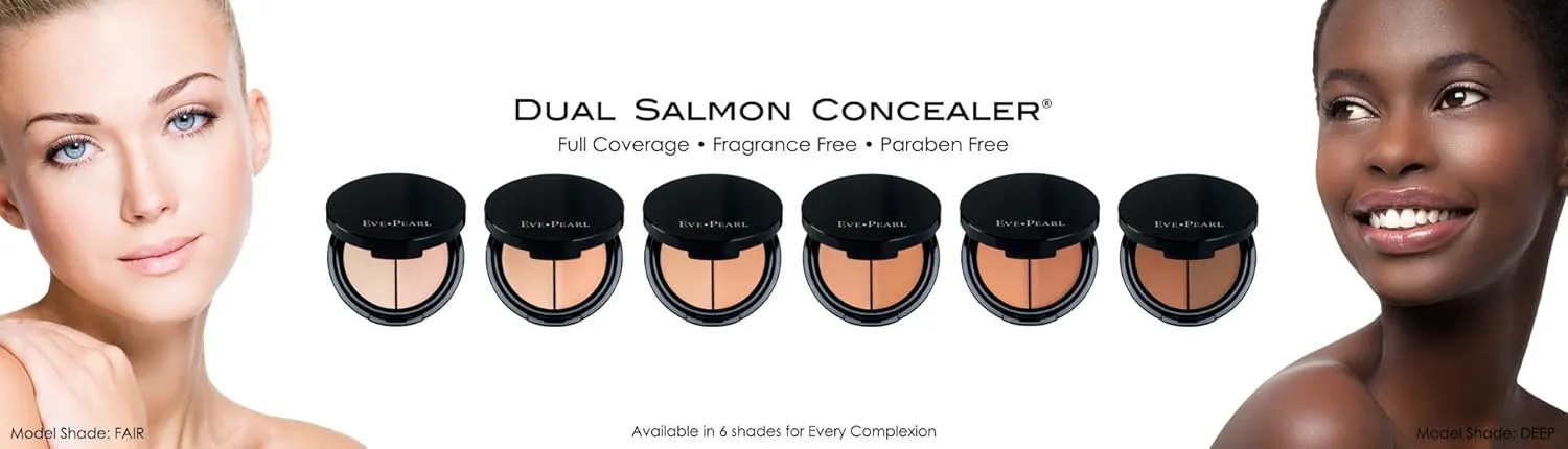 EVE PEARL Dual Salmon Concealer Full Coverage Under Eye Concealer Smooth Skin Treatment Brighten Makeup Hydrate Skincare (Deep)
