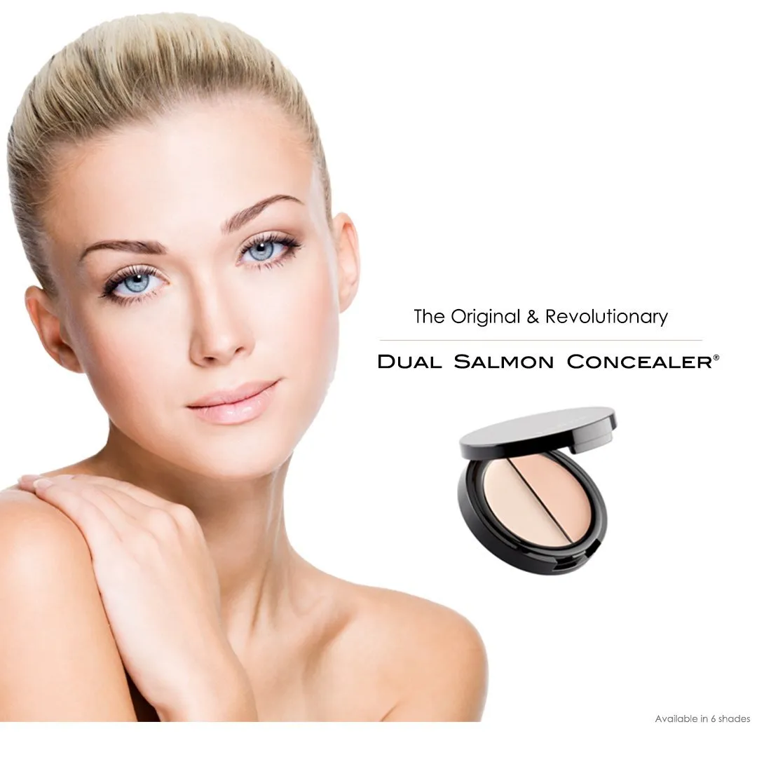 EVE PEARL Dual Salmon Concealer Full Coverage Under Eye Concealer Smooth Skin Treatment Brighten Makeup Hydrate Skincare (Light)