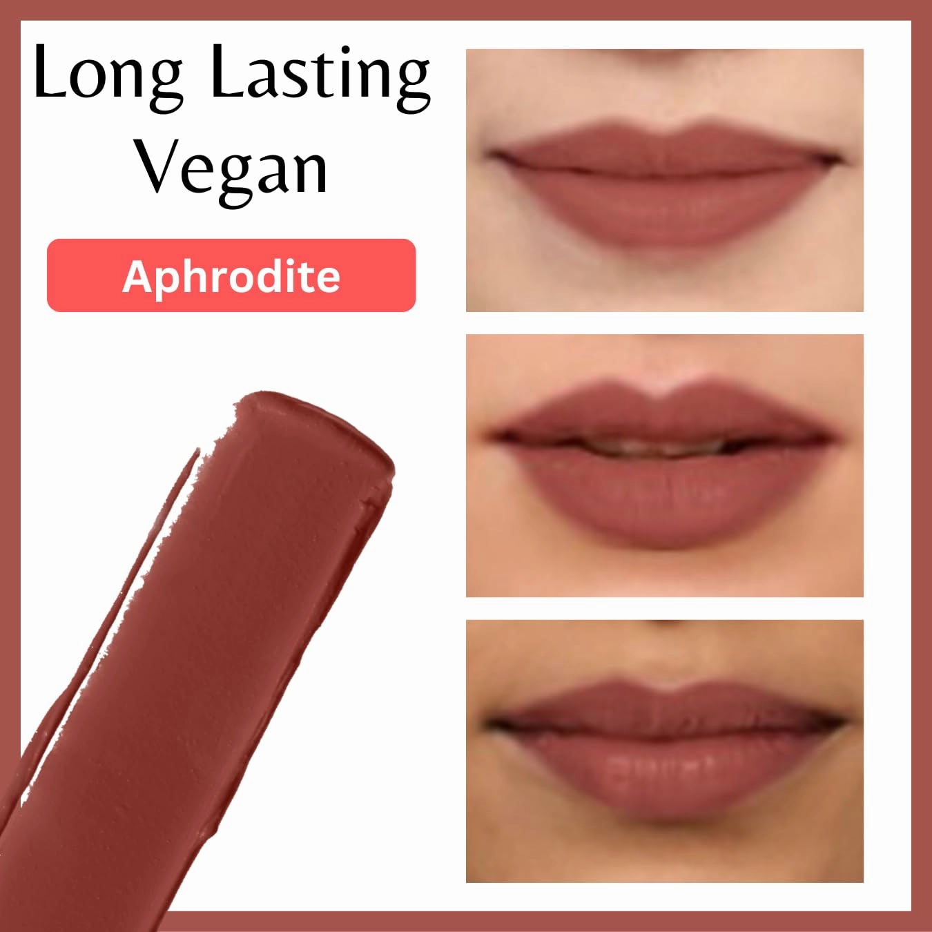 Evening lady collaction, Matte Liquid Lipstick, Long-Lasting, Vegan Formula, Paraben-Free, Pink 8g, Aphrodite