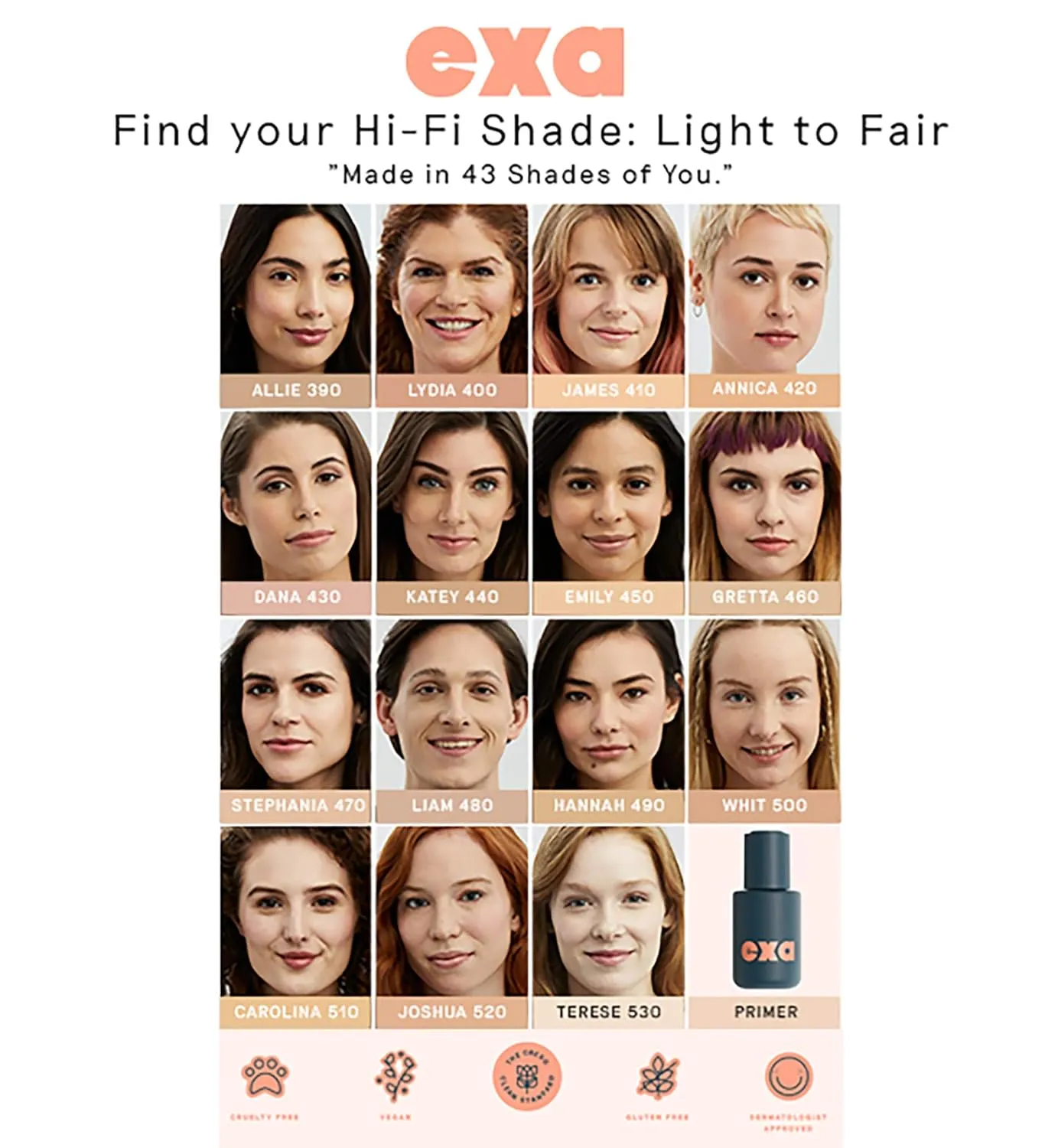 Exa Beauty - Natural High Fidelity Foundation | Clean, Vegan, Cruelty-Free Makeup (Elliot 160)