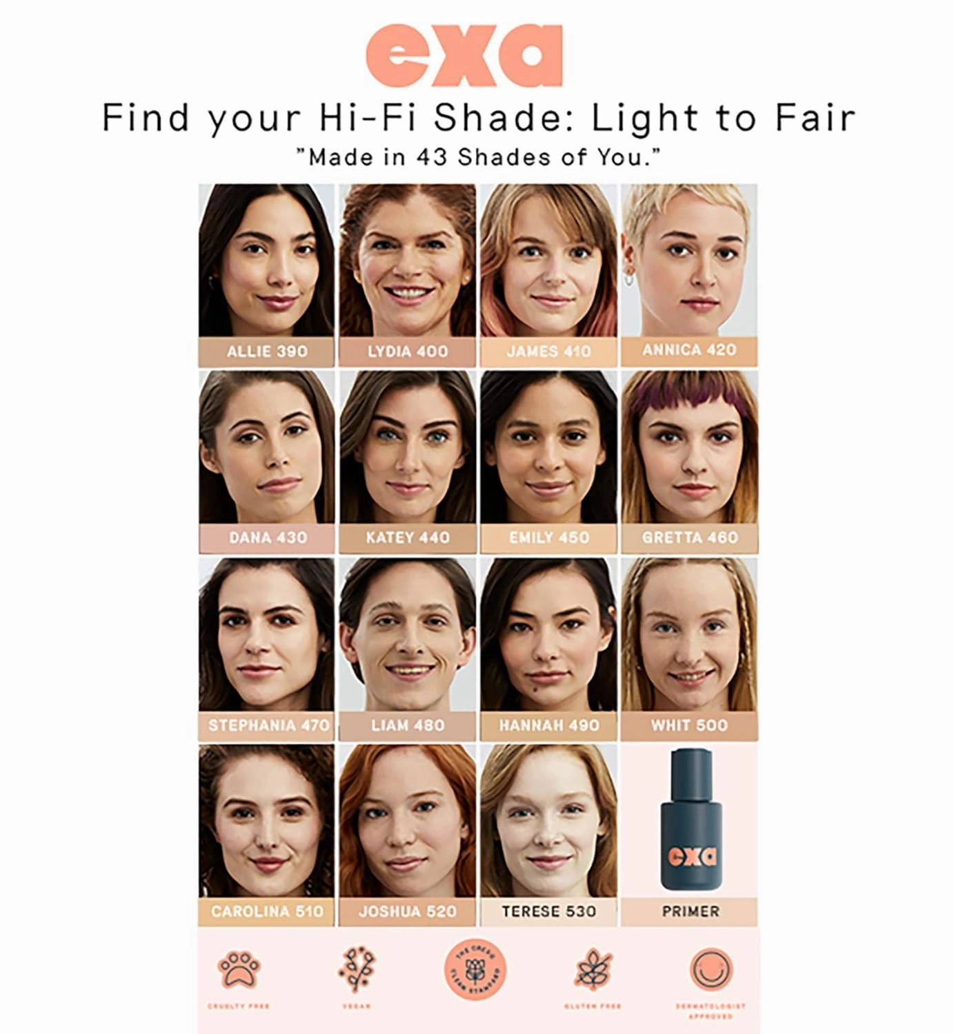 Exa Beauty - Natural High Fidelity Foundation | Clean, Vegan, Cruelty-Free Makeup (Soraya 220)