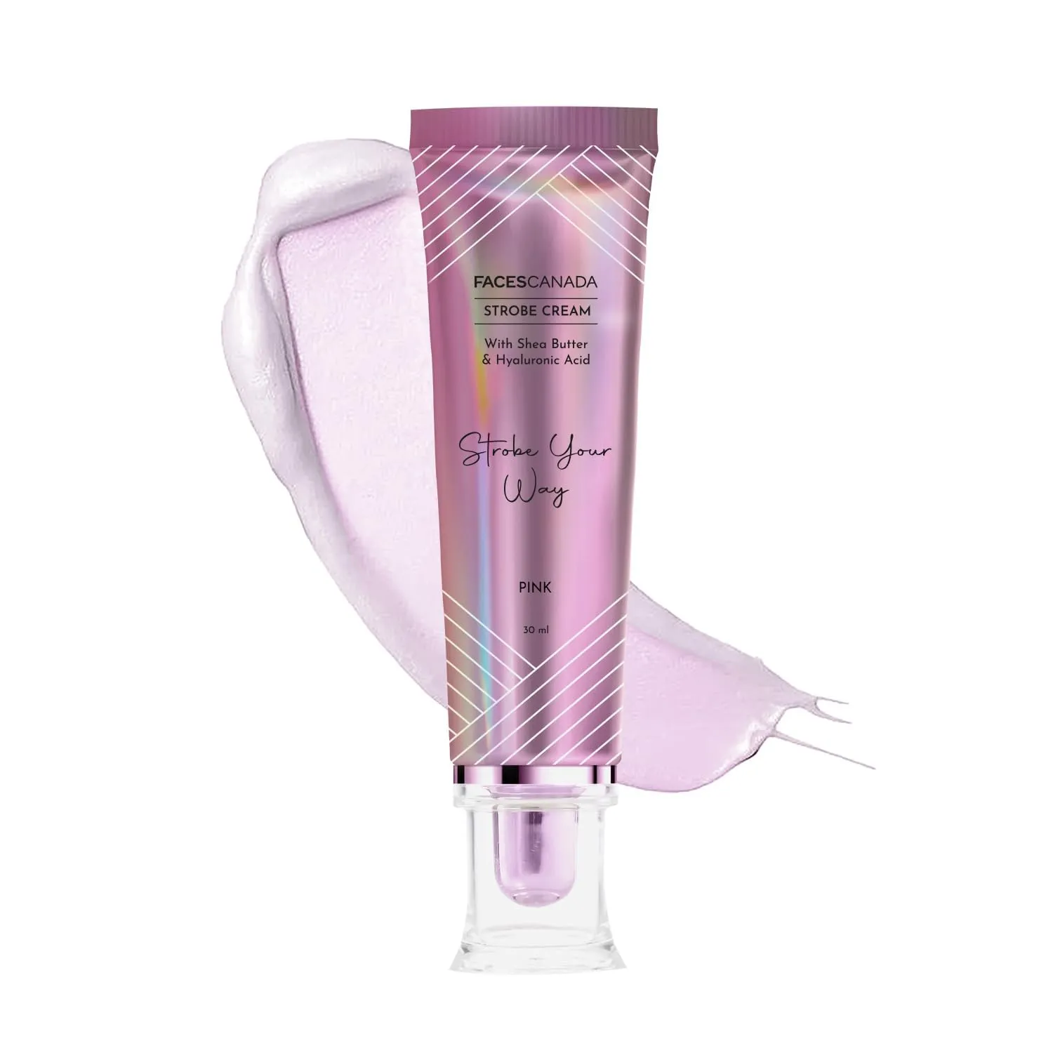FACES' CANADA Strobe Cream - Pink 30Ml | Primer   Highlighter   Moisturizer | Shea Butter & Hyaluronic Acid | Intense Hydration | Flawless Radiant Dewy Skin | Illuminating & Glowing Makeup Base