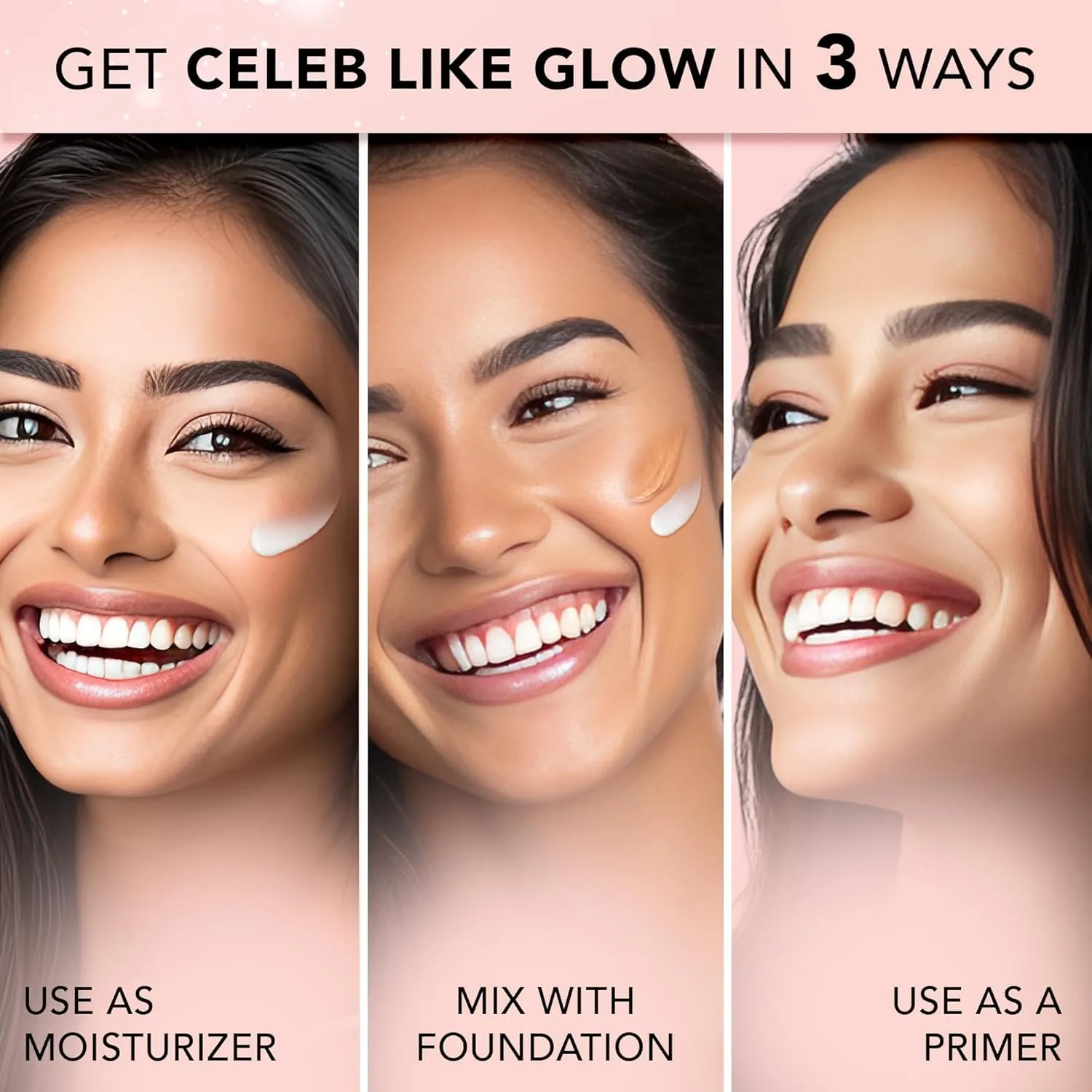 FACES' CANADA Strobe Cream - Pink 30Ml | Primer   Highlighter   Moisturizer | Shea Butter & Hyaluronic Acid | Intense Hydration | Flawless Radiant Dewy Skin | Illuminating & Glowing Makeup Base
