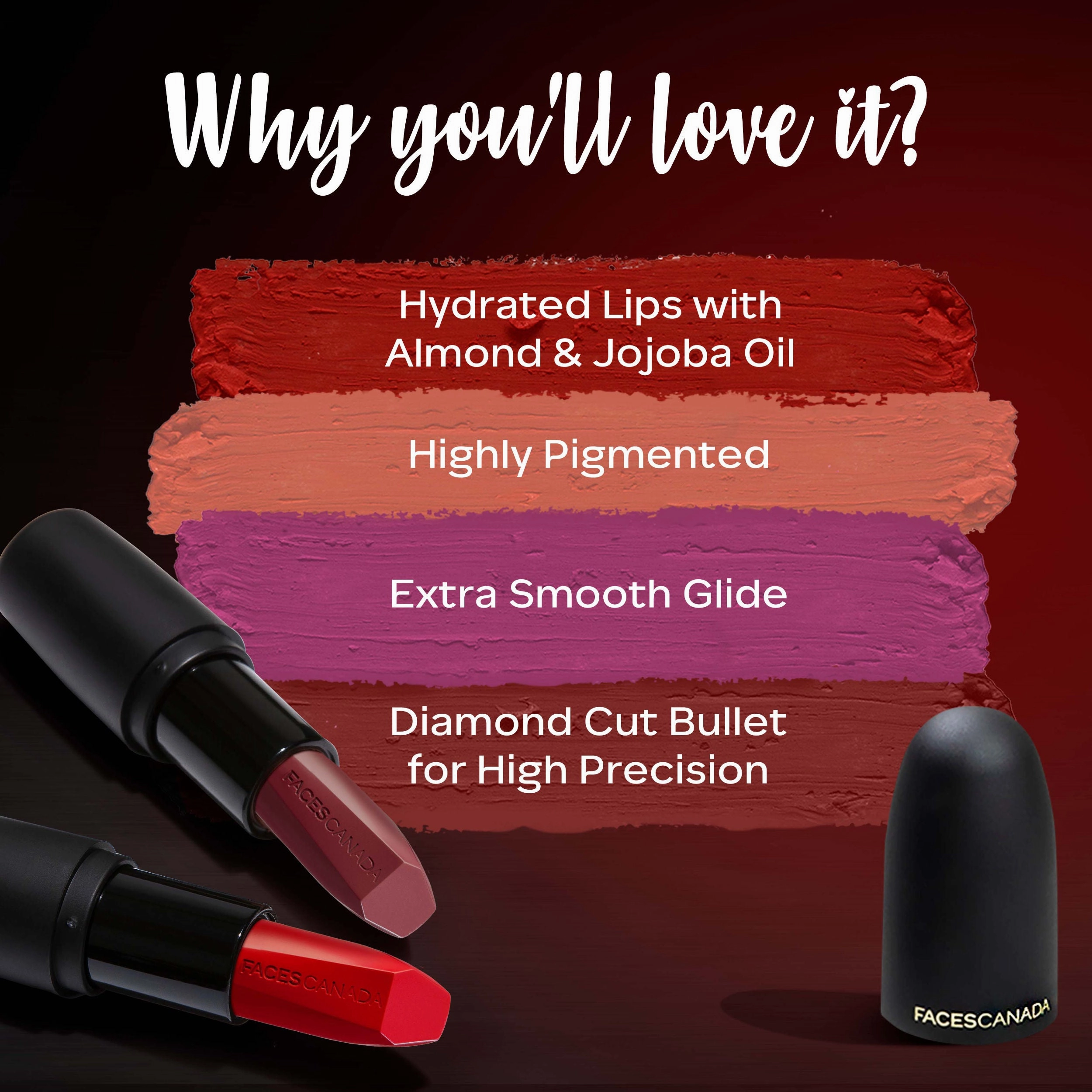 Faces Canada Weightless Matte Lipstick |Jojoba and Almond Oil enriched| Highly pigmented | Smooth One Stroke Weightless Color | Keeps Lips Moisturized | Shade - Peach Candy 4g