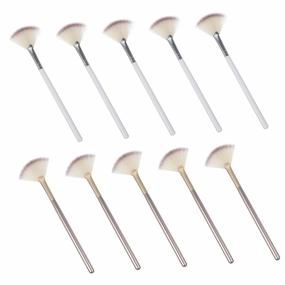 Fan Makeup Brush Set 10pcs Soft Facial for Highlighter Blush Clay Mask Esthetician Supplies
