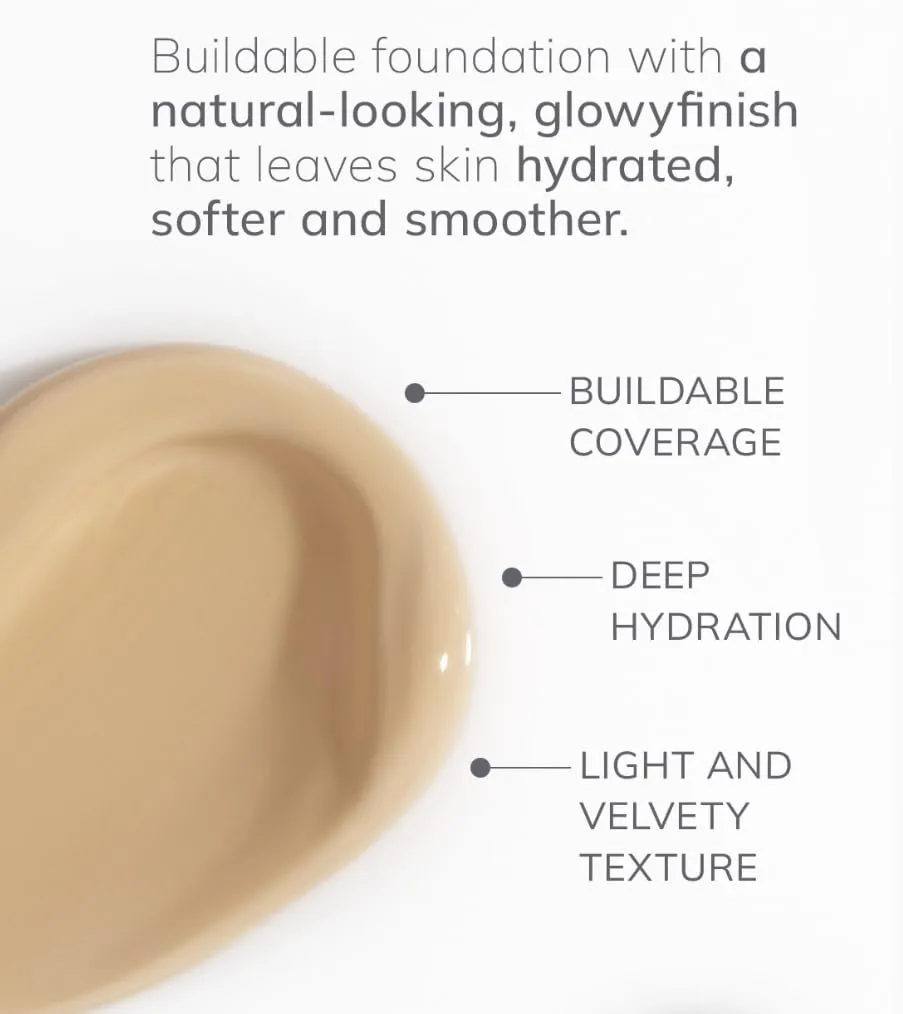 Farmasi Air Glow Foundation, Deeply hydrating and Lightweight Skincare Effects, Sea-Water formula, Natural-looking Skin Hydrated Softer and Smooter, Buildable Hylauronic Coverage 1 Fl Oz / 30 ML - C02