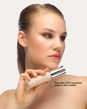 Farmasi Air Glow Foundation, Deeply hydrating and Lightweight Skincare Effects, Sea-Water formula, Natural-looking Skin Hydrated Softer and Smooter, Buildable Hylauronic Coverage 1 Fl Oz / 30 ML - C02