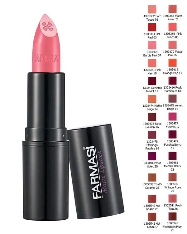 FARMASi Matte Lipstick PINK 09 – High Pigment Rich Color Long-Lasting Lipstick for All-Day Wear Smooth Velvety Matte Finish Lightweight Comfortable Texture 4g/0.14oz Lip Makeup for Women