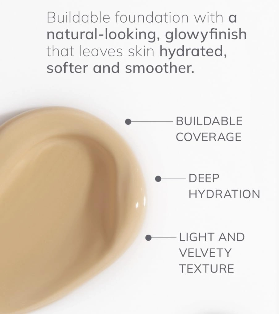 Farmasi Air Glow Foundation, Deeply hydrating and Lightweight Skincare Effects, Sea-Water formula, Natural-looking Skin Hydrated Softer and Smooter, Buildable Hylauronic Coverage 1 Fl Oz / 30 ML - N15