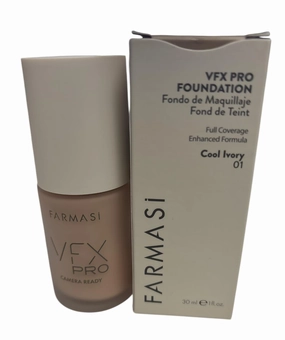 Farmasi VFX PRO Camera Ready Foundation Flawless Finish Professional Coverage Long-Lasting Make up Suitable For All Skin Types Women gift (00 - Cool Ivory)