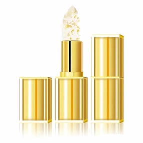 Filgaentrme Lipstick, Color Changing Lipstick, Transparente Transferproof Gold Crystal Color Changing Lip Stick for Women, Long Lasting 24 Hours Moisturizing Glossy Shine Lip Gloss (Gold, 3.5g)
