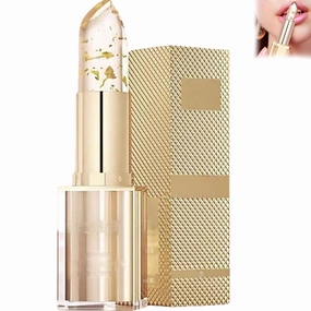 Filgaentrme Lipstick, Gold Crystal Color Changing Lipstick, Women Long Lasting Warm Change Waterproof Moisturizing Glossy Shine Lip, Deep Nourishment