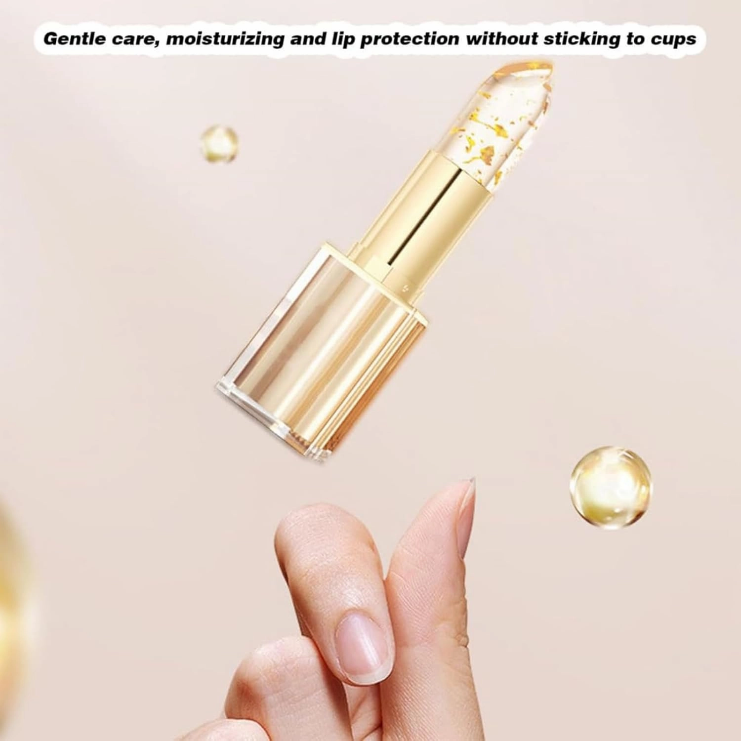 Filgaentrme Lipstick, Gold Crystal Color Changing Lipstick, Women Long Lasting Warm Change Waterproof Moisturizing Glossy Shine Lip, Deep Nourishment