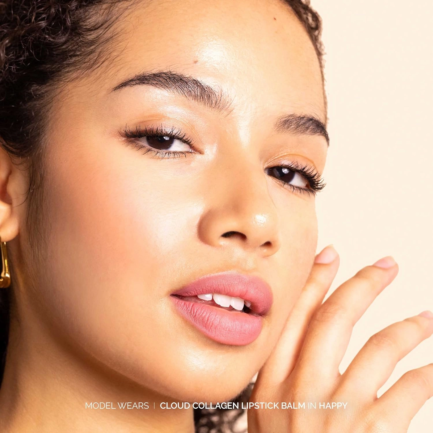 Fitglow Beauty - Cloud Collagen Lipstick Matte Balm | Vegan, Woman-Owned Clean Beauty (Happy, 0.14 oz | 4 g)