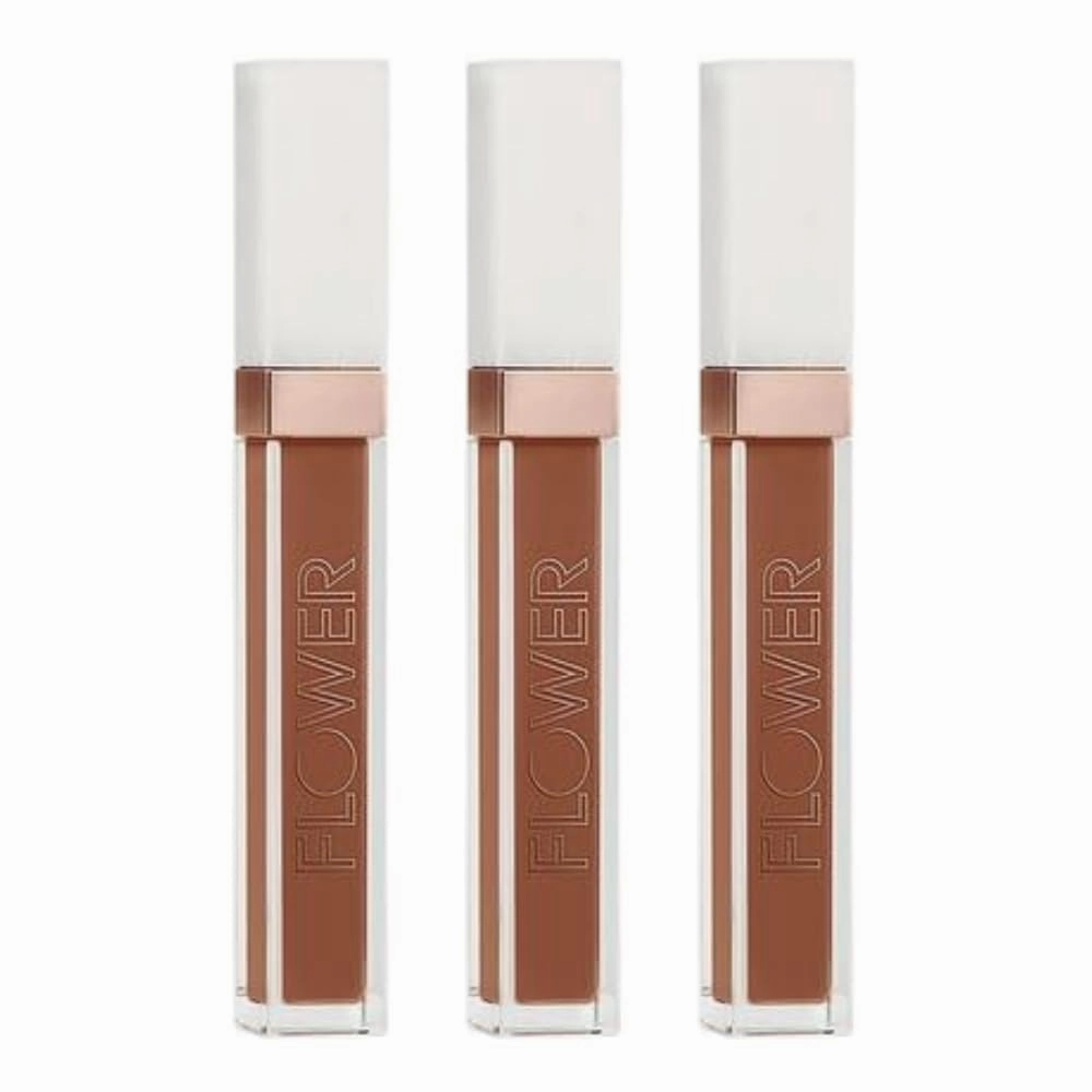 FLOWER Beauty Light Illusion Full Coverage Concealer | Hydrating, Weightless Formula Conceals, Corrects, Covers Dark Circles, Imperfections, Fine Lines and Fatigue | All-Day Wear – Almond (Pack of 3)