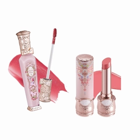 Flower Knows Butterfly Cloud Collar Glossy Lipstick C05 Peach Blossom   Violet Strawberry Rococo Glitter Lip Gloss G02 Rasberry Booze