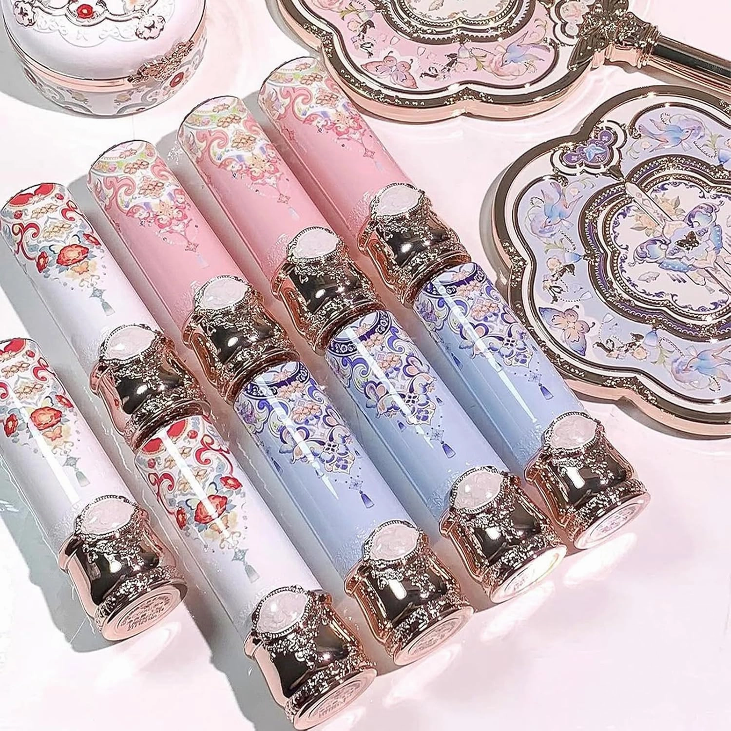 Flower Knows Butterfly Cloud Collar Glossy Lipstick,Hydrating Solid Lip Gloss,Moisturizing Nude Tinted Lip Balm,Long Lasting Lip Gloss in Balm for Girls&Women,Vegan & Cruelty-Free(C01 Birchleaf Pear)