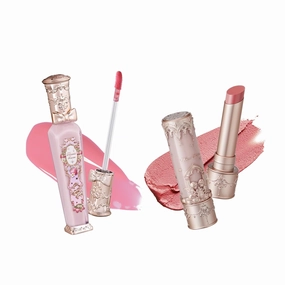 Flower Knows Violet Strawberry Rococo Glowy Lip Gloss G01 Little Angel Matte Lipstick C04