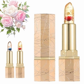 Flower Thermostatic Color Changing Jkelly Lipstick, Transferproof Color Changing Lipstick, Moisturizing Glossy Shine Lip Gloss, Hydrating & Natural Sheer Finish (A-1)