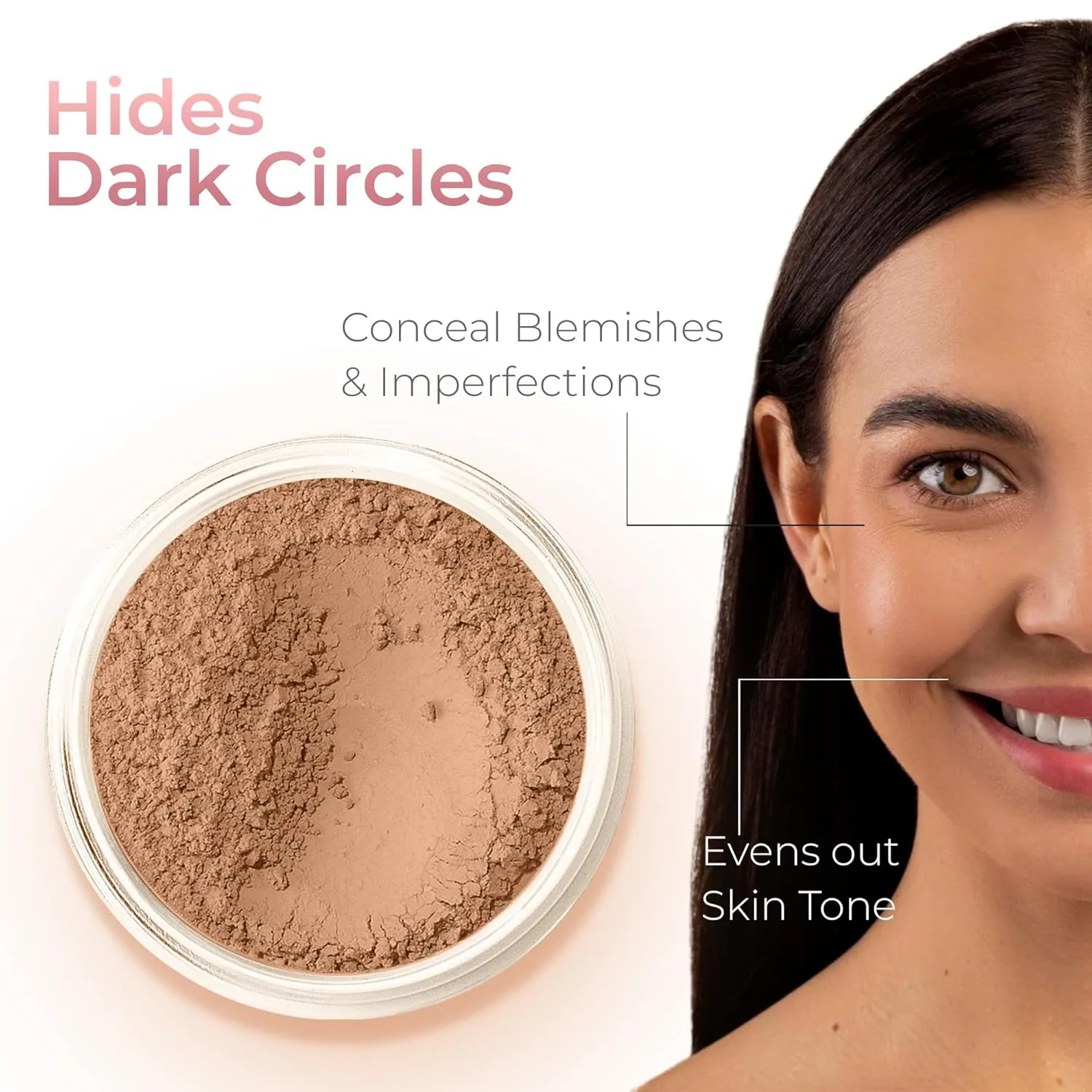 FOUNDATION & CONCEALER DUO (EBONY & DARK CONCEALER) Mineral Makeup Kit Full Size Set Matte Bare Face Sheer Powder Cover