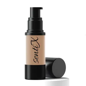 Foundation by Sentix, Cool Undertone, Oil-Free, HD Liquid, Natural Finish, Long Wearing, Smooth Finish, Blendable, Buildable, Vibrant, Moisturizing, Paraben-Free, 1 fl oz (Tan, 30 ml)