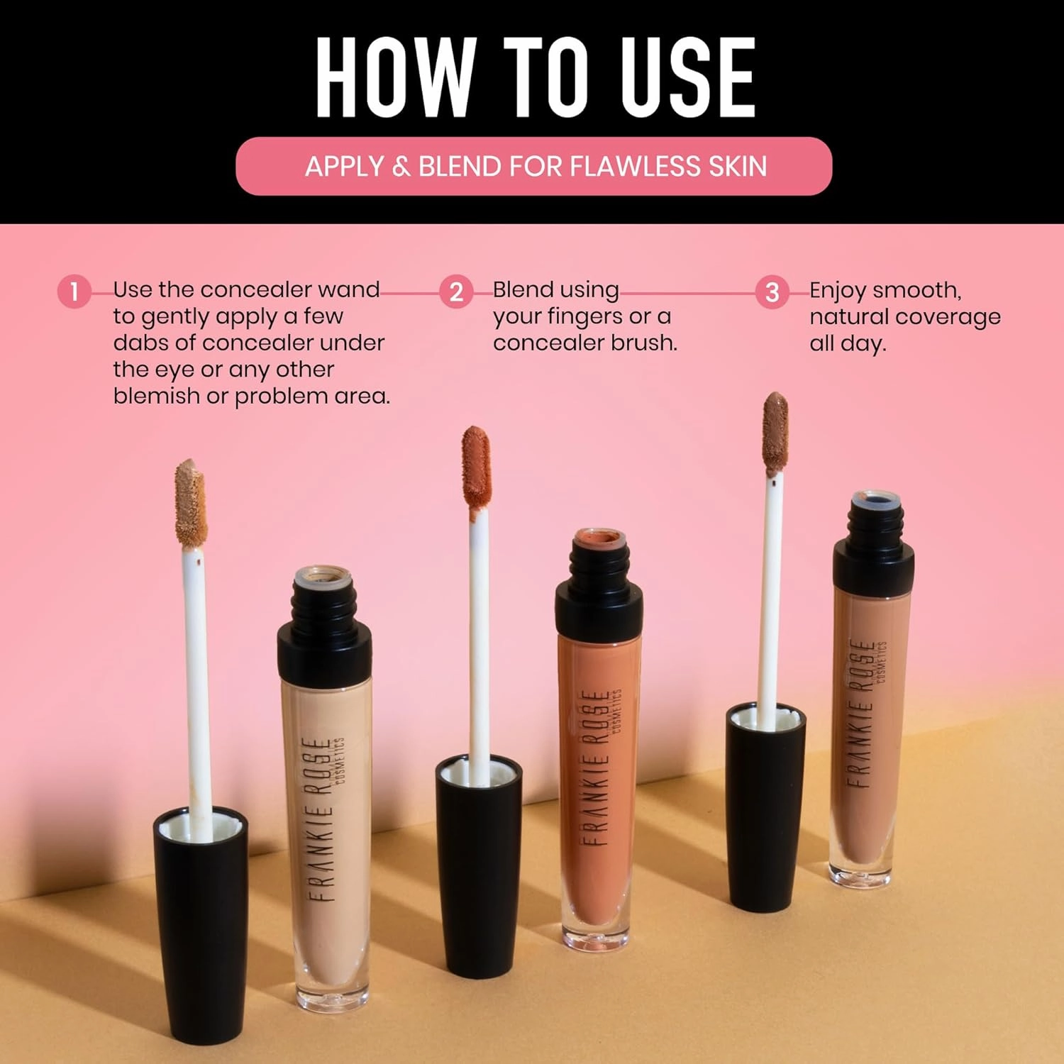 Frankie Rose Cosmetics Our Lil' Secret Concealer Sweat-Proof & Matte Under Eye Concealer, Long Lasting Full Coverage For Fine Lines, Dark Circles & Hide Imperfections - Toffee