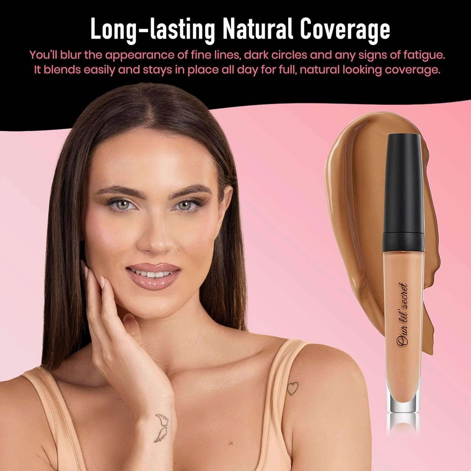 Frankie Rose Cosmetics Our Lil' Secret Concealer Sweat-Proof & Matte Under Eye Concealer, Long Lasting Full Coverage For Fine Lines, Dark Circles & Hide Imperfections - Toffee