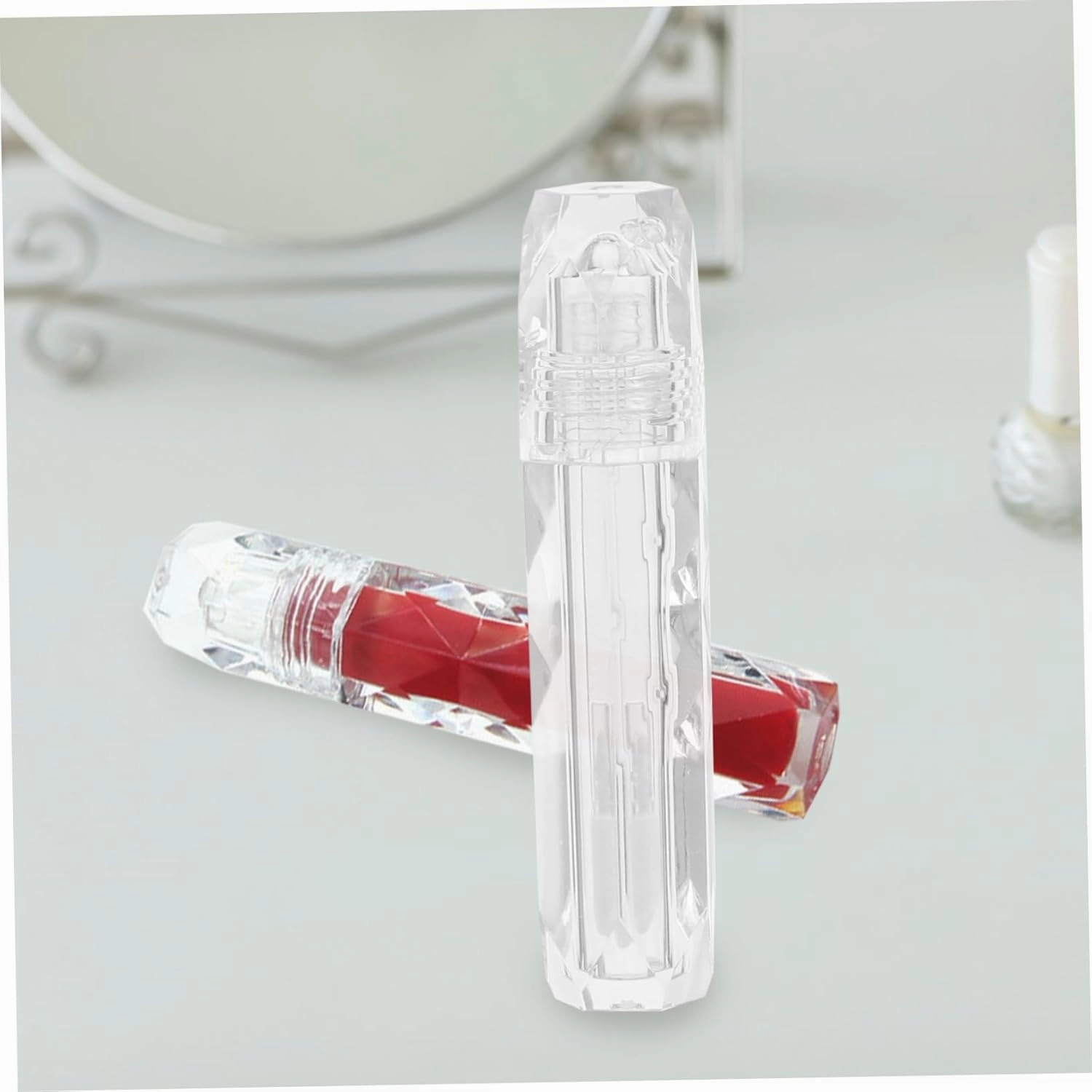 FRCOLOR 18 Pcs Transparent Lip Gloss Tube Empty Lip Balm Tube Containers Lip Gloss Bottles Clear Lip Balm Lash Containers Diy Lip Gloss Bottle Eyelash Lip Gloss Stick Travel Abs