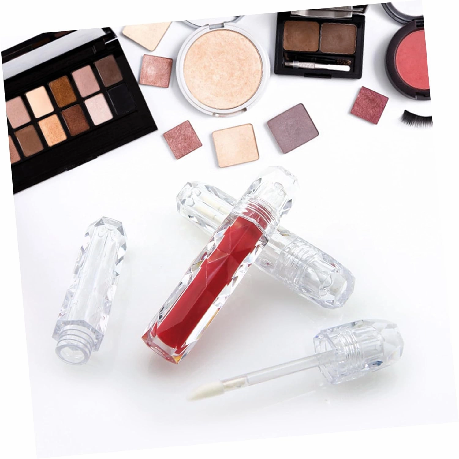 FRCOLOR 18 Pcs Transparent Lip Gloss Tube Empty Lip Balm Tube Containers Lip Gloss Bottles Clear Lip Balm Lash Containers Diy Lip Gloss Bottle Eyelash Lip Gloss Stick Travel Abs