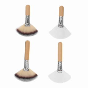 FRCOLOR 5sets Silky Touch Fan Powder Brush for Women's Makeup Long Handle Facial Makeup Applicator for Foundation and Blush 4pcs*5