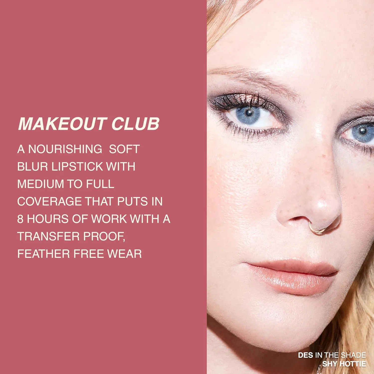Freck Beauty MAKEOUT CLUB Soft Blur Lipstick – Medium-to-Full Coverage, 8-Hour Wear, Transfer-Proof, Buildable Soft Matte Finish, Wearable Color for All Skin Tones | MUSE (Pink Beige)