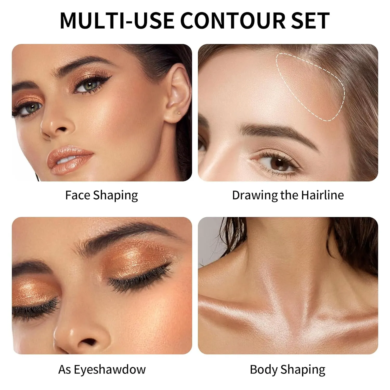 FV 2PCS Contour Stick, Highly Pigmented & Blendable Contour and Highlighter Stick, Long Lasting & Creamy Texture, Waterproof Contour Set for Face Shaping Makeup, 03&04