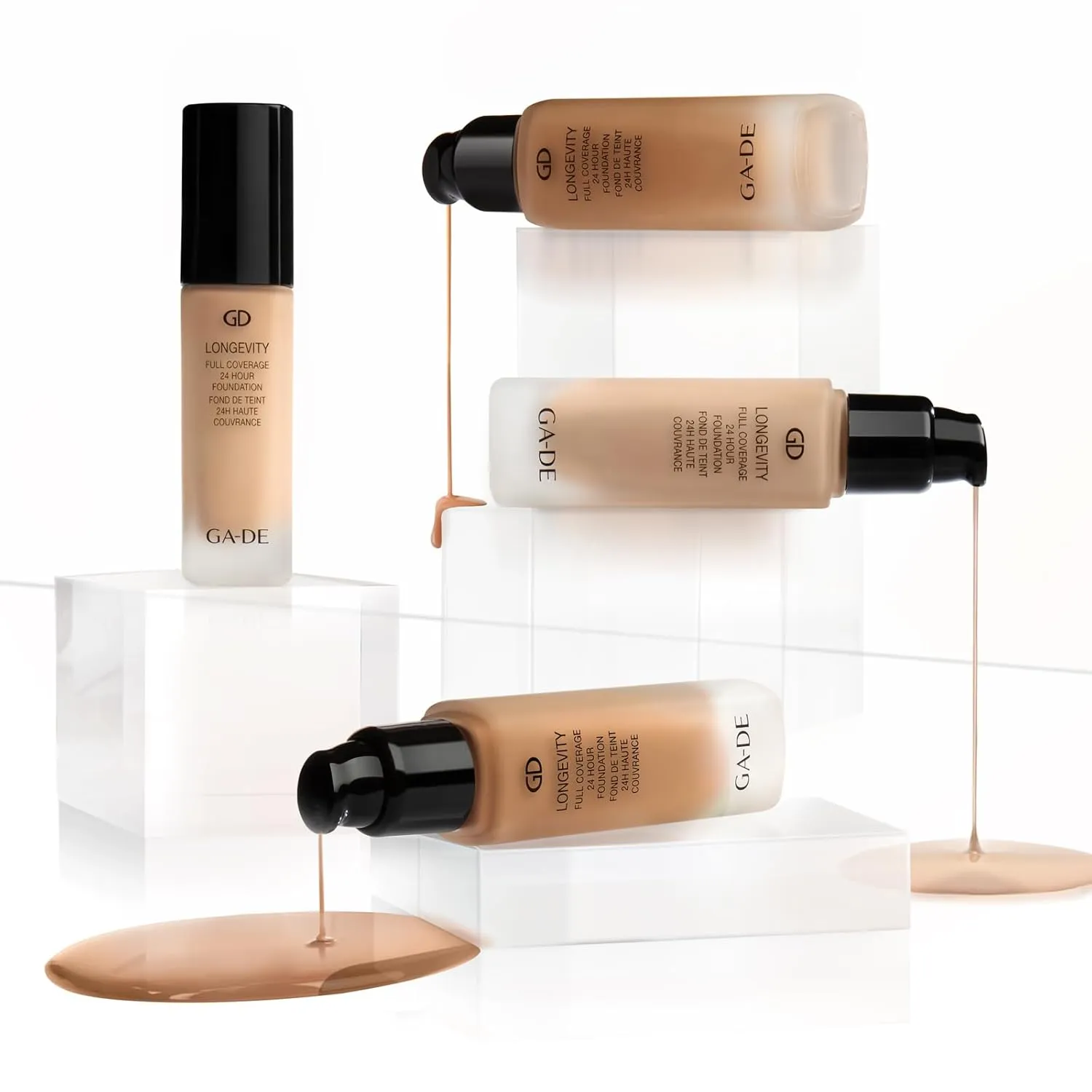 GA-DE Longevity Full Coverage 24 Hour Foundation, 551 - Weightless, Ultra-Soft Cream Foundation, Face Makeup for Natural Matte Look - 1.01 oz
