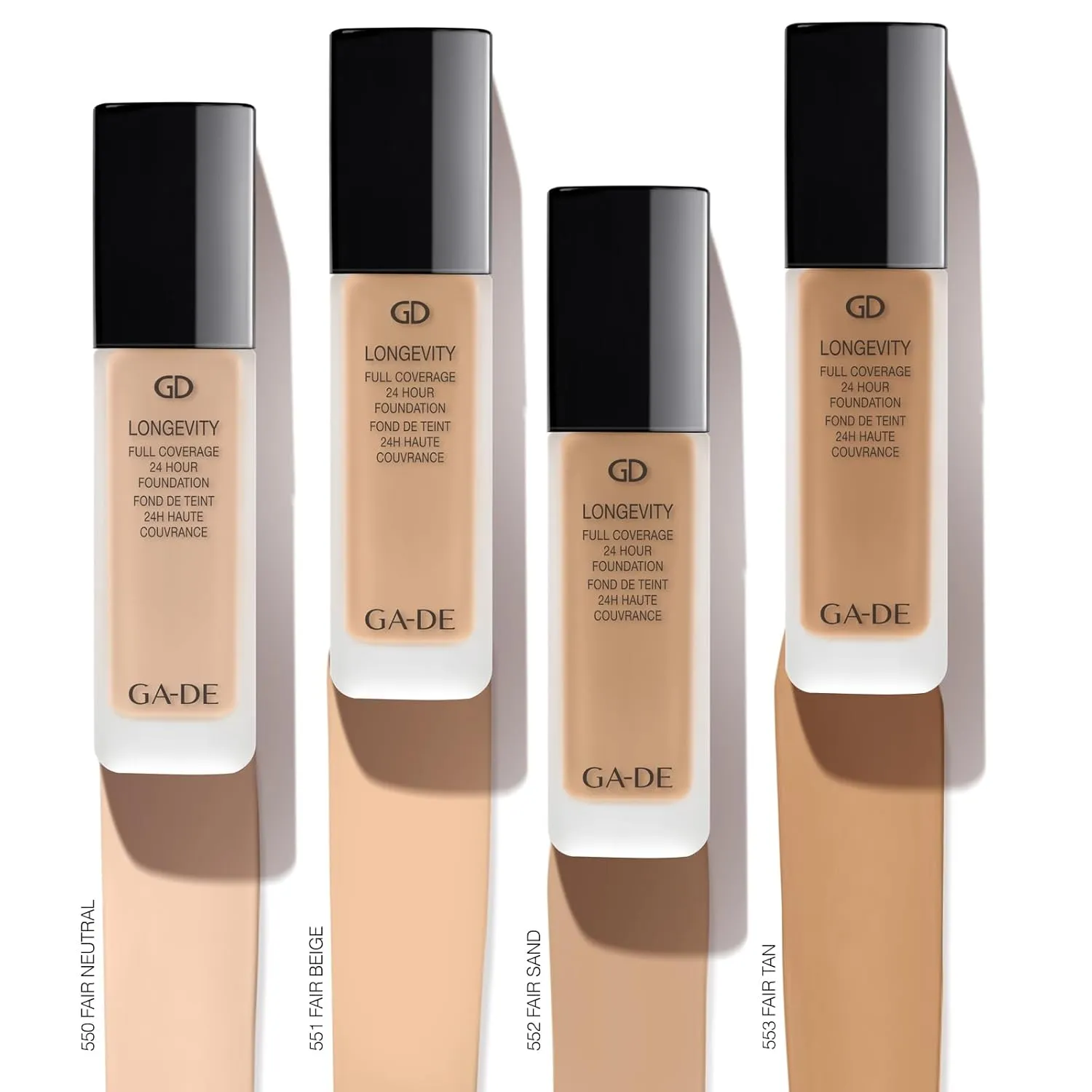 GA-DE Longevity Full Coverage 24 Hour Foundation, 551 - Weightless, Ultra-Soft Cream Foundation, Face Makeup for Natural Matte Look - 1.01 oz