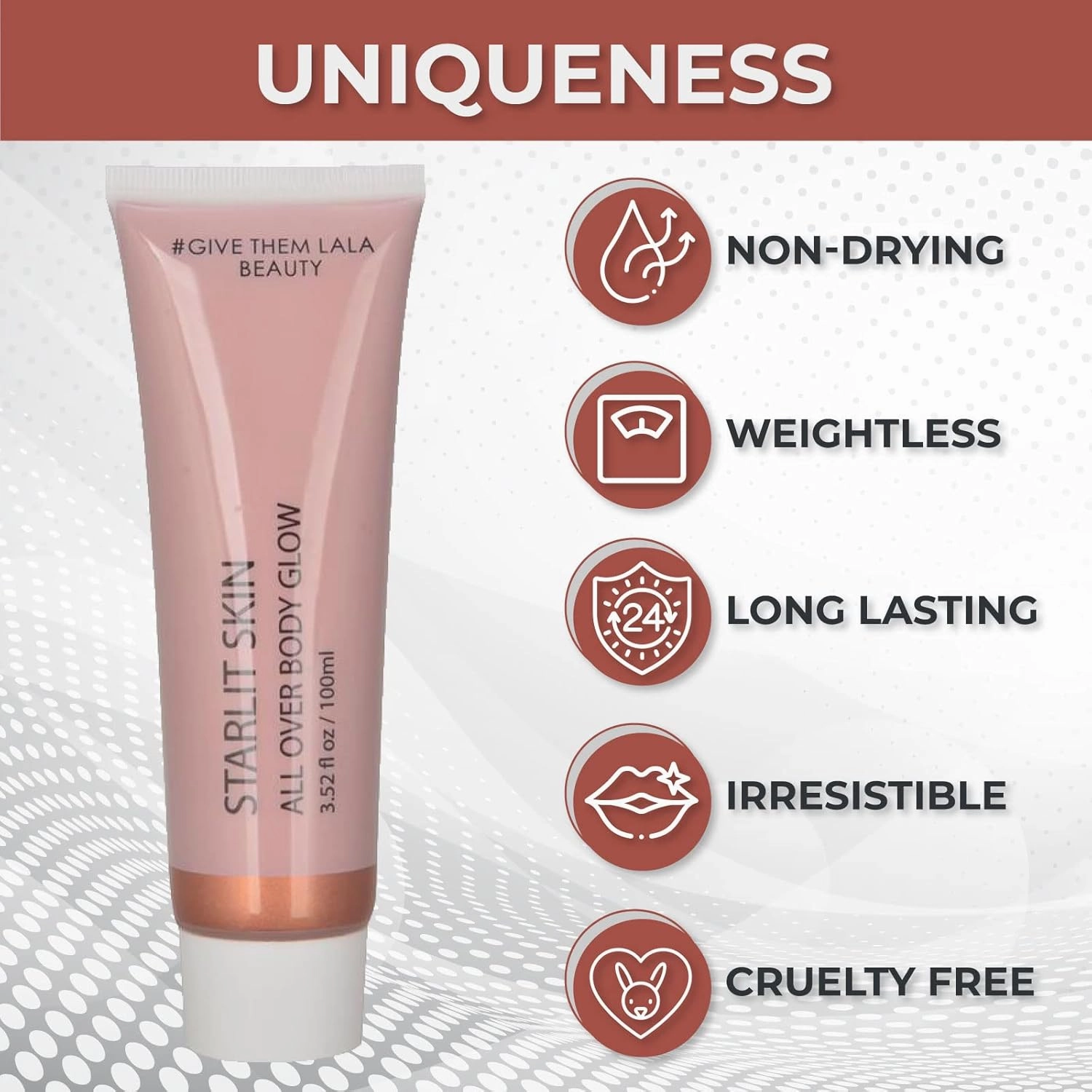 Give Them Lala Beauty Starlit Skin Body Glow Highlighting Moisturizer | Smooth, Non-Streaking Cream Creates An Airbrushed, Illuminated Look (Venus Starlit)