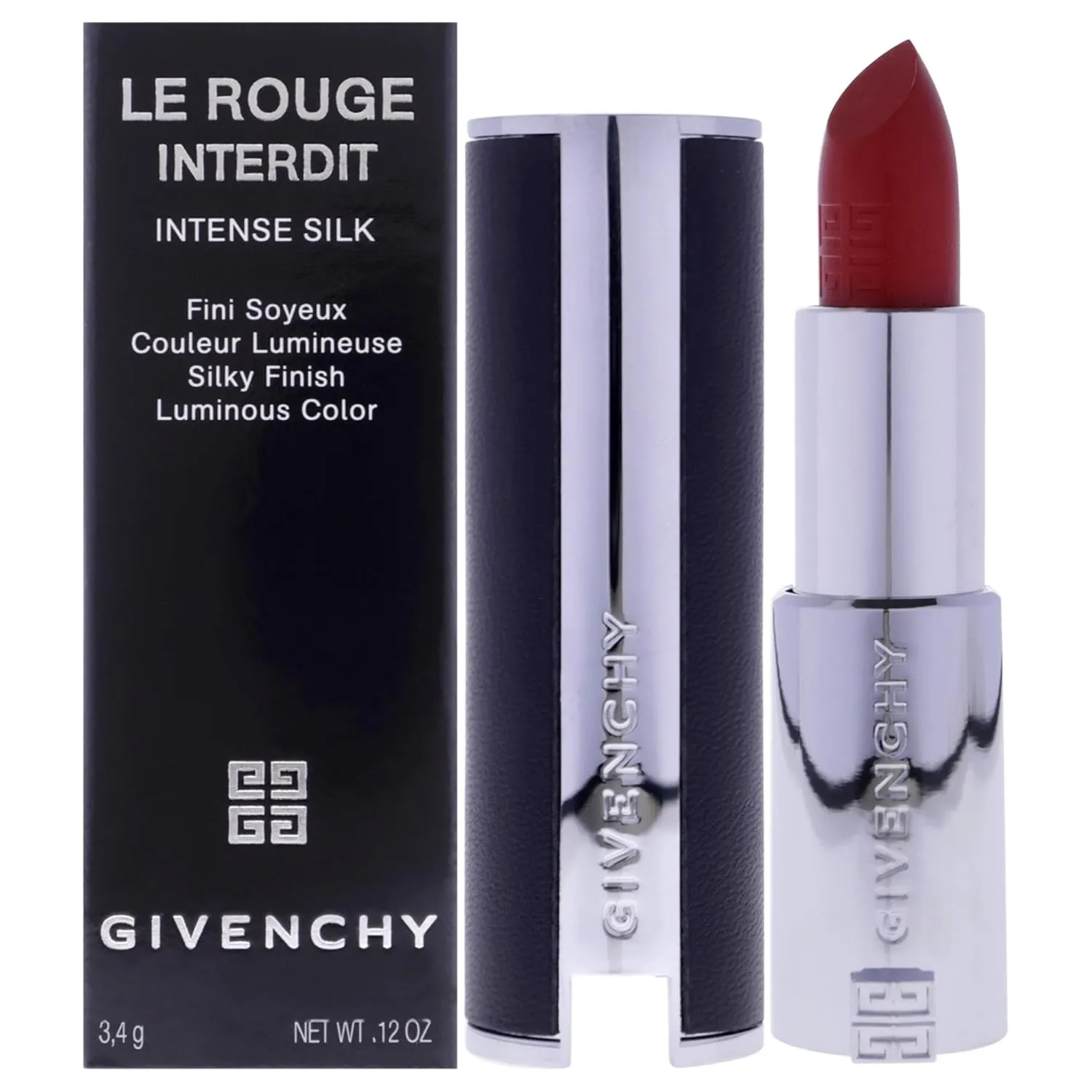 Givenchy Le Rouge Interdit Intense Silk Lipstick - N306 Carmin Escarpin for Women - 0.11 oz Lipstick