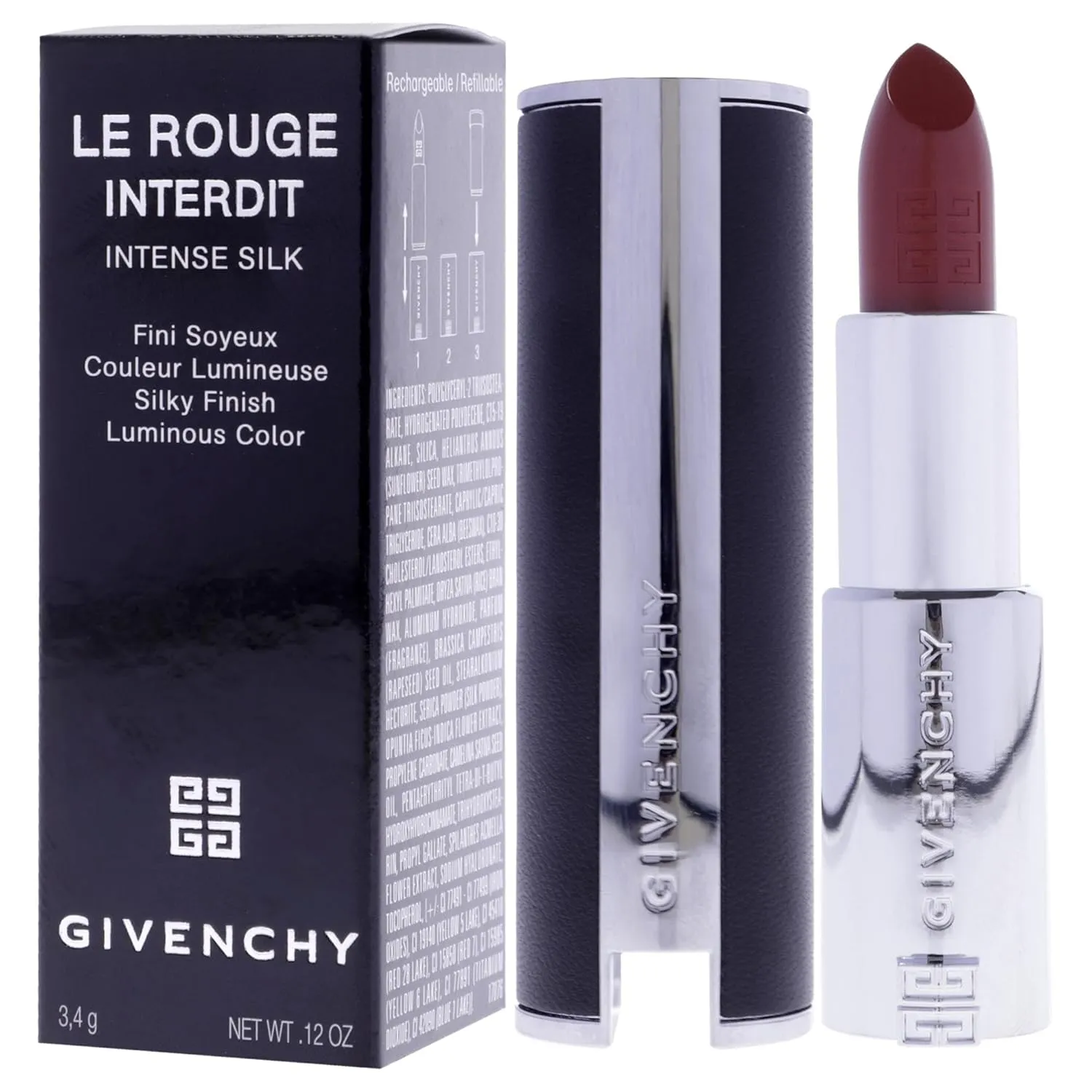 Givenchy Le Rouge Interdit Intense Silk Lipstick - N333 L Iinterdit for Women - 0.11 oz Lipstick